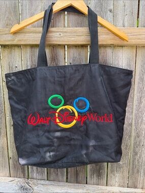 Disney Black Tote with Colorful Embroidered Walt Disney World Logo